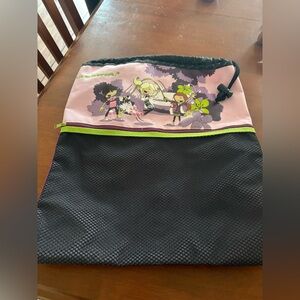 Kids Cartoon Drawstring Bag - Pink and Black